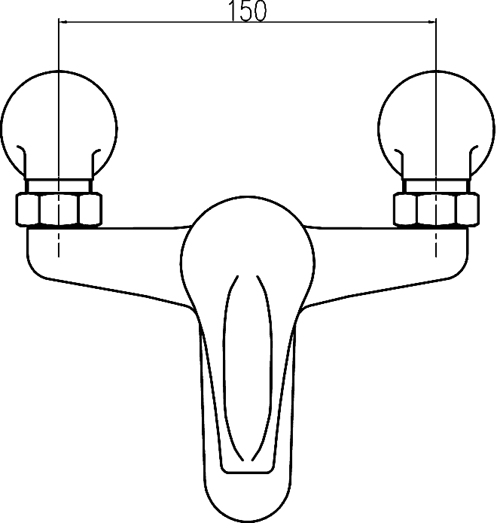 Technical image of Nuie Eon Eon Bath Filler Tap (Chrome).