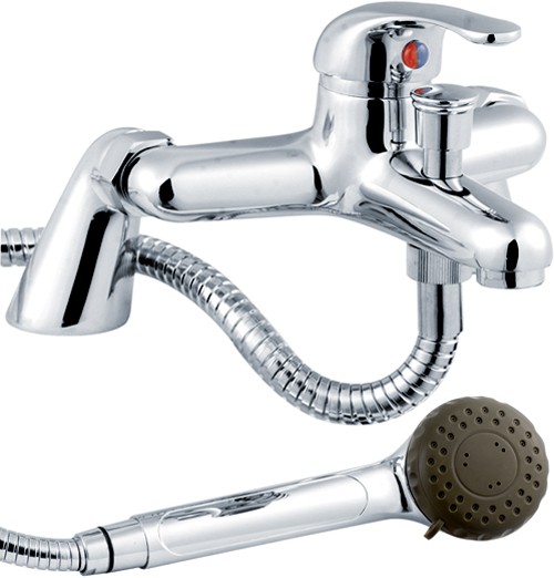 Larger image of Nuie Eon Eon Bath Shower Mixer Tap With Shower Kit (Chrome).
