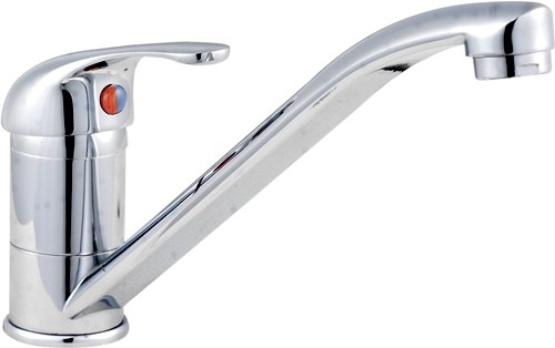 Larger image of Crown D-Type Kitchen Tap With Swivel Spout (Chrome).