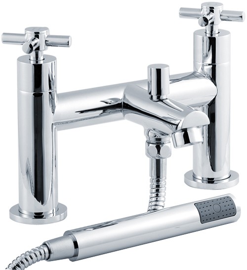 Larger image of Crown Series 1 Bath Shower Mixer Tap With Shower Kit (Chrome).