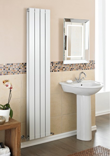 Example image of Crown Radiators Myrtle Vertical Radiator (White). 255x1800mm. 3695 BTU.