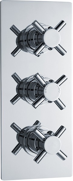Larger image of Crown Showers Triple Concealed Thermostatic Shower Valve (Chrome).