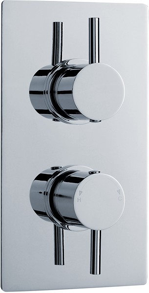 Larger image of Crown Showers Twin Concealed Thermostatic Shower Valve (Chrome).