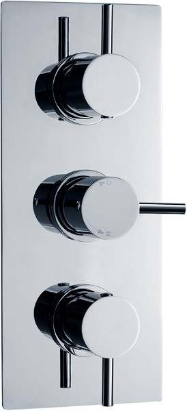 Larger image of Crown Showers Triple Concealed Thermostatic Shower Valve (Chrome).