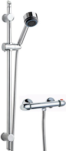 Larger image of Crown Showers Thermostatic Bar Shower Valve With Slide Rail Kit.