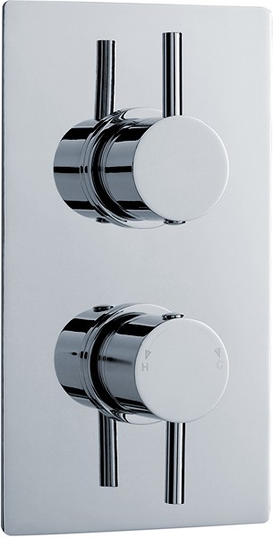 Larger image of Crown Showers 3/4" Twin Thermostatic Shower Valve, Diverter & ABS Trim.