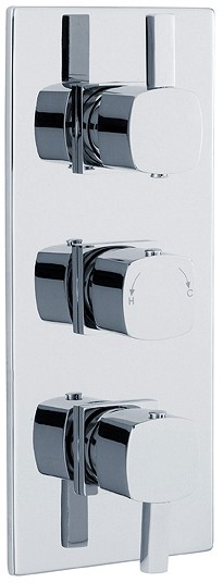 Larger image of Crown Showers Triple Concealed Thermostatic Shower Valve (Chrome).