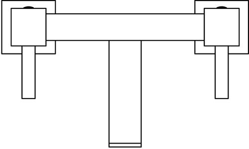 Technical image of Crown Series L Bath Filler Tap (Chrome).