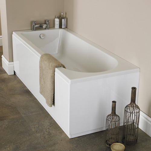 Larger image of Crown Baths Barmby Single Ended Acrylic Bath & Panels. 1800x750mm