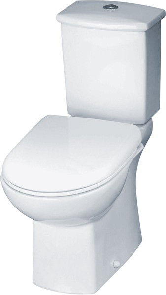 Example image of Crown Ceramics Asselby Toilet With Dual Push Flush Cistern & Seat.