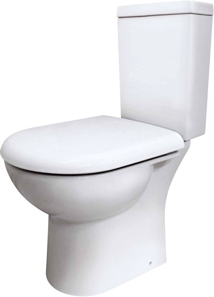 Example image of Crown Ceramics Knedlington Toilet With Dual Push Flush Cistern & Seat.