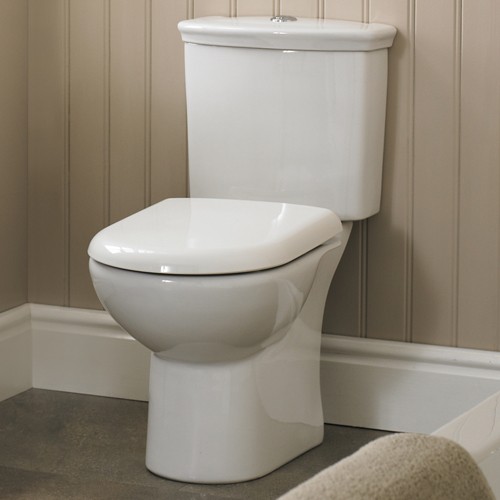 Larger image of Crown Ceramics Barmby Toilet With Dual Push Flush Cistern & Seat.