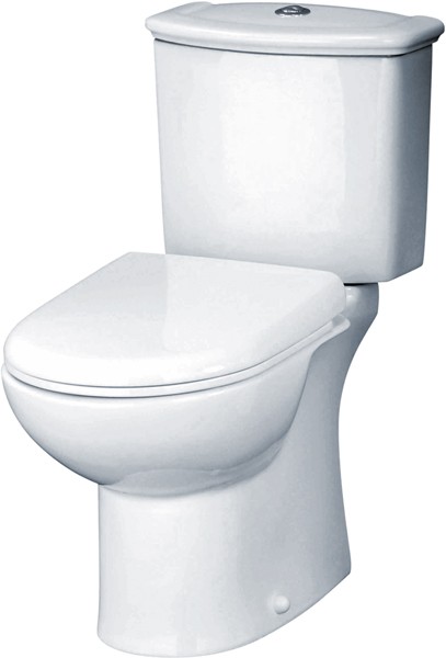 Example image of Crown Ceramics Barmby Toilet With Dual Push Flush Cistern & Seat.