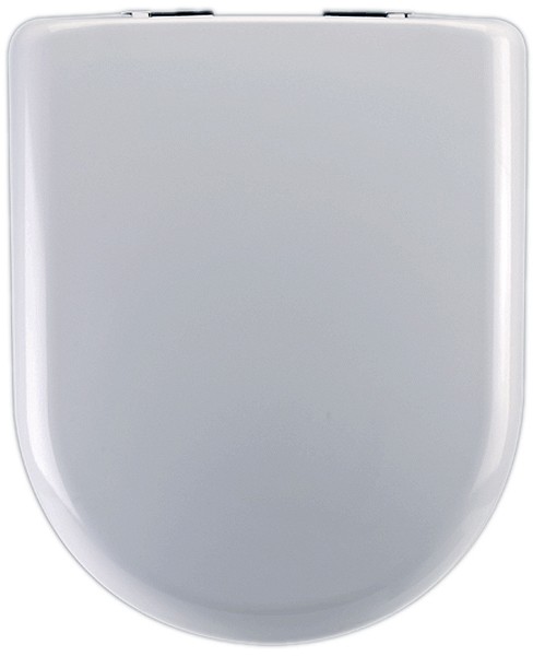 Larger image of Crown Luxury Soft Close Toilet Seat, Chrome Hinges (D Shaped, White).
