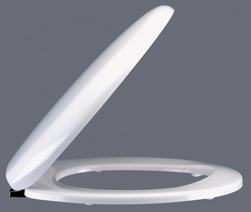 Example image of Crown Luxury Soft Close Toilet Seat With Chrome Hinges (White).