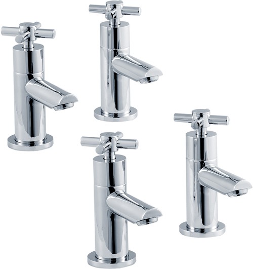 Larger image of Crown Series 1 Basin & Bath Taps Set (Chrome).