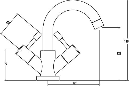 Technical image of Crown Series 2 Basin & Bath Shower Mixer Tap Set (Chrome).