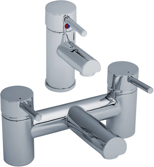 Larger image of Crown Series FII Basin & Bath Filler Tap Set (Chrome).