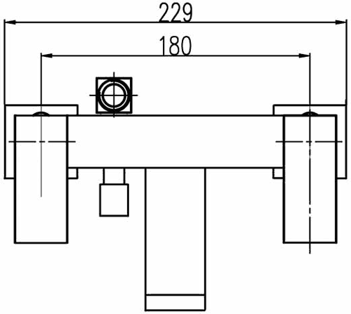 Technical image of Crown Series P Basin & Bath Shower Mixer Tap Set (Chrome).