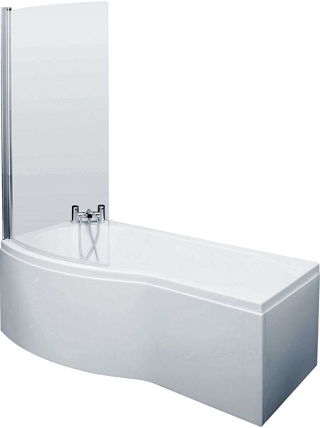 Example image of Crown Baths Shower Bath With Screen & Panels (1500mm, Left Handed).