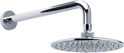 Larger image of Crown 200mm Round Shower Head & Shower Arm (Chrome).