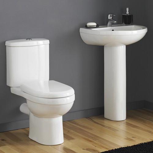 Larger image of Crown Ceramics Ivo 4 Piece Bathroom Suite With 550mm Basin (1 Tap Hole).