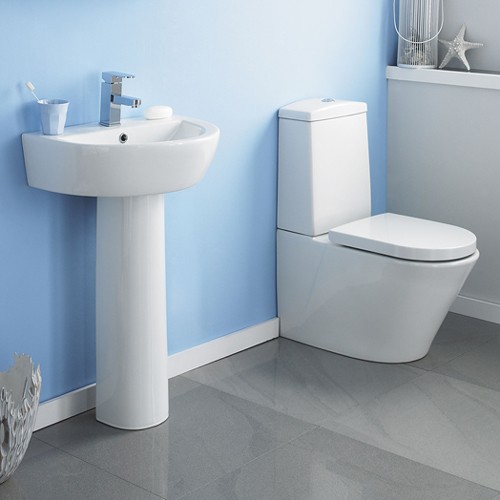 Larger image of Crown Ceramics Solace 4 Piece Bathroom Suite With 550mm Basin (1 Tap Hole).