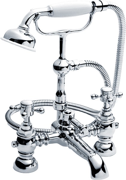 Larger image of Crown Edwardian Traditional Bath Shower Mixer Tap With Shower Kit.