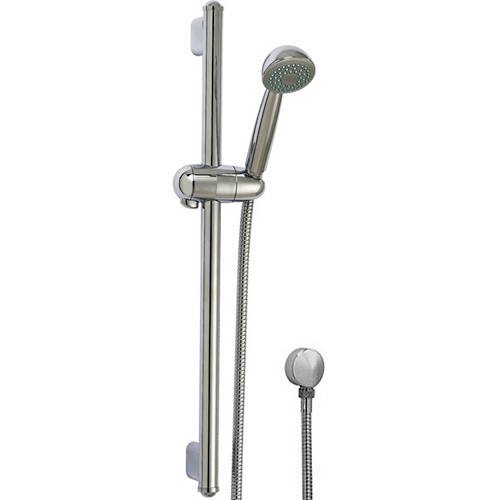 Larger image of Crown Showers Slide Rail Kit With Wall Outlet, Handset & Hose (Chrome).