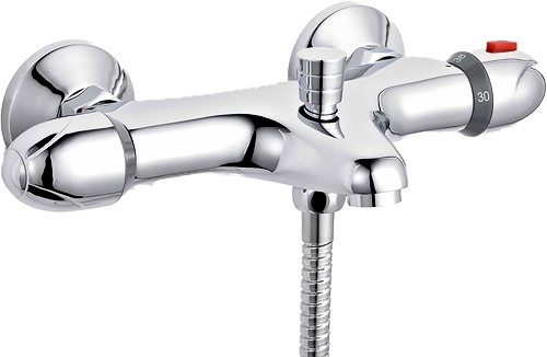 Larger image of Crown Taps Wall Mounted Thermostatic Bath Shower Mixer Tap.