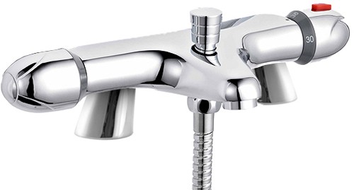 Larger image of Crown Taps Thermostatic Bath Shower Mixer Tap (Chrome).