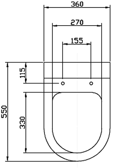 Technical image of Crown Soft Close Toilet Seat (D Shaped, White).