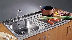 Example image of Pyramis Sit On Kitchen Sink & Waste. 1000x500mm (Square Edge, 2 Tap Hole).