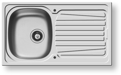 Larger image of Pyramis Sparta Kitchen Sink & Waste. 860x500mm (Reversible, 1 Tap Hole).