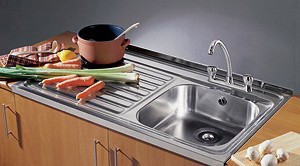 Example image of Pyramis Sit On Kitchen Sink, Waste & Tap. 1000x500mm (Left Hand).