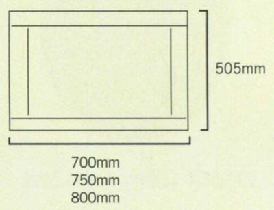 Technical image of daVinci 750mm modern bath end panel in wenge finish.