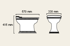 Technical image of Waterford Ravel Bidet with 1 Tap Hole.