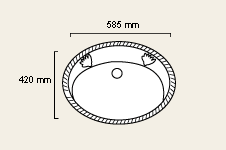 Technical image of Waterford Ravel 2 Tap Hole Vanity Basin.