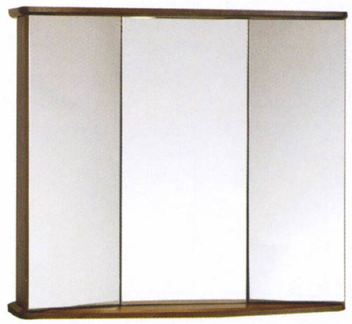 Larger image of daVinci Wenge Gallassia 3 door bathroom cabinet, lights & shaver socket.