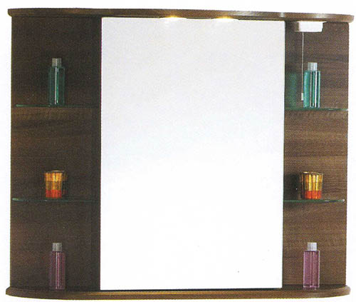 Larger image of daVinci Wenge bathroom cabinet with mirror, lights & shaver socket.