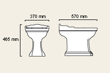 Technical image of Galway Bidet with 1 Tap Hole.