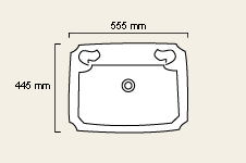 Technical image of Galway 1 Tap Hole Vanity Basin.