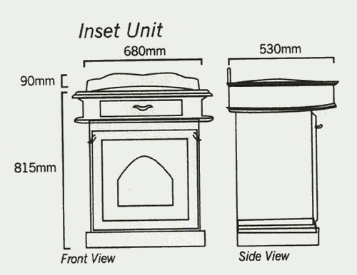 Technical image of Waterford Wood Vanity unit in traditional limed oak finish with vanity basin.