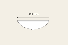 Technical image of Aspen 1 Tap Hole Semi Recess Basin