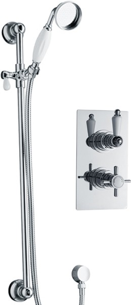 Larger image of Galway Twin thermostatic shower valve with slide rail kit (Chrome)