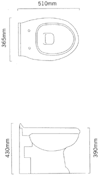 Technical image of Arcade 3 Piece Bathroom Suite.