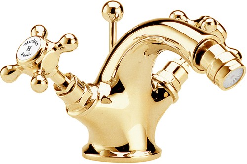 Larger image of Hudson Reed Topaz Mono bidet mixer, waste (Antique Gold, Special Order).