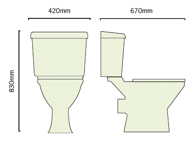 Technical image of daVinci Birch 650mm Vanity Suite With Vanity Unit, Basin, Toilet & Seat.