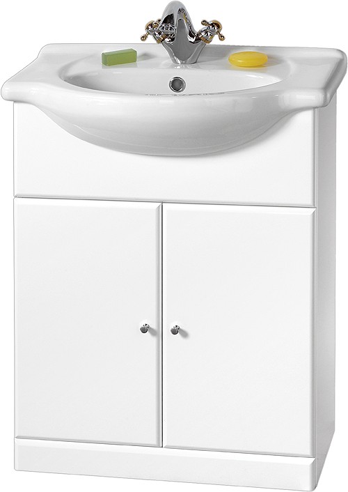 Larger image of daVinci 650mm Contour Vanity Unit with one piece ceramic basin.