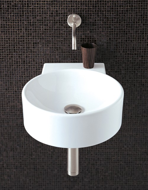 Larger image of Flame Round Wall Hung Basin With No Tap Hole. 400 x 495mm.